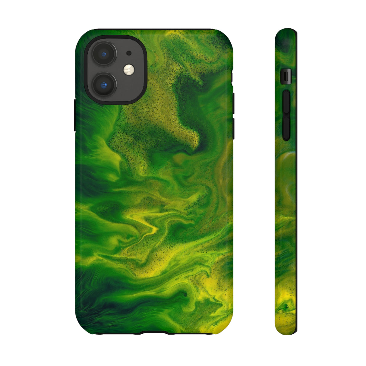 Green Smoke Ink Art iPhone Case (Protective) iPhone 11 Glossy Phone Case