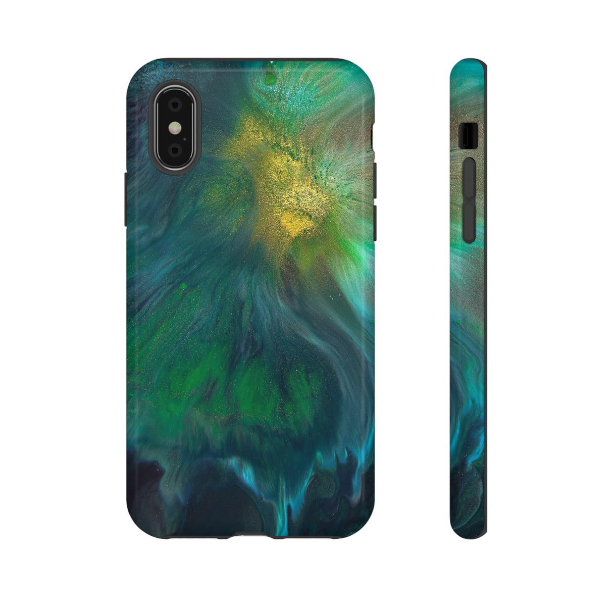 Beryll Green Ink Art iPhone Case (Protective) iPhone XS Glossy Phone Case