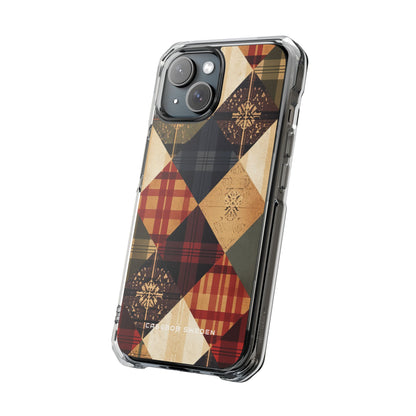 Rustic Geometric Patchwork Harmony iPhone 15 - Clear Impact Phone Case