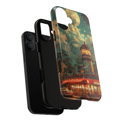 Vintage Moonlit Diner Fantasy iPhone 16 | Tough+ Phone Case