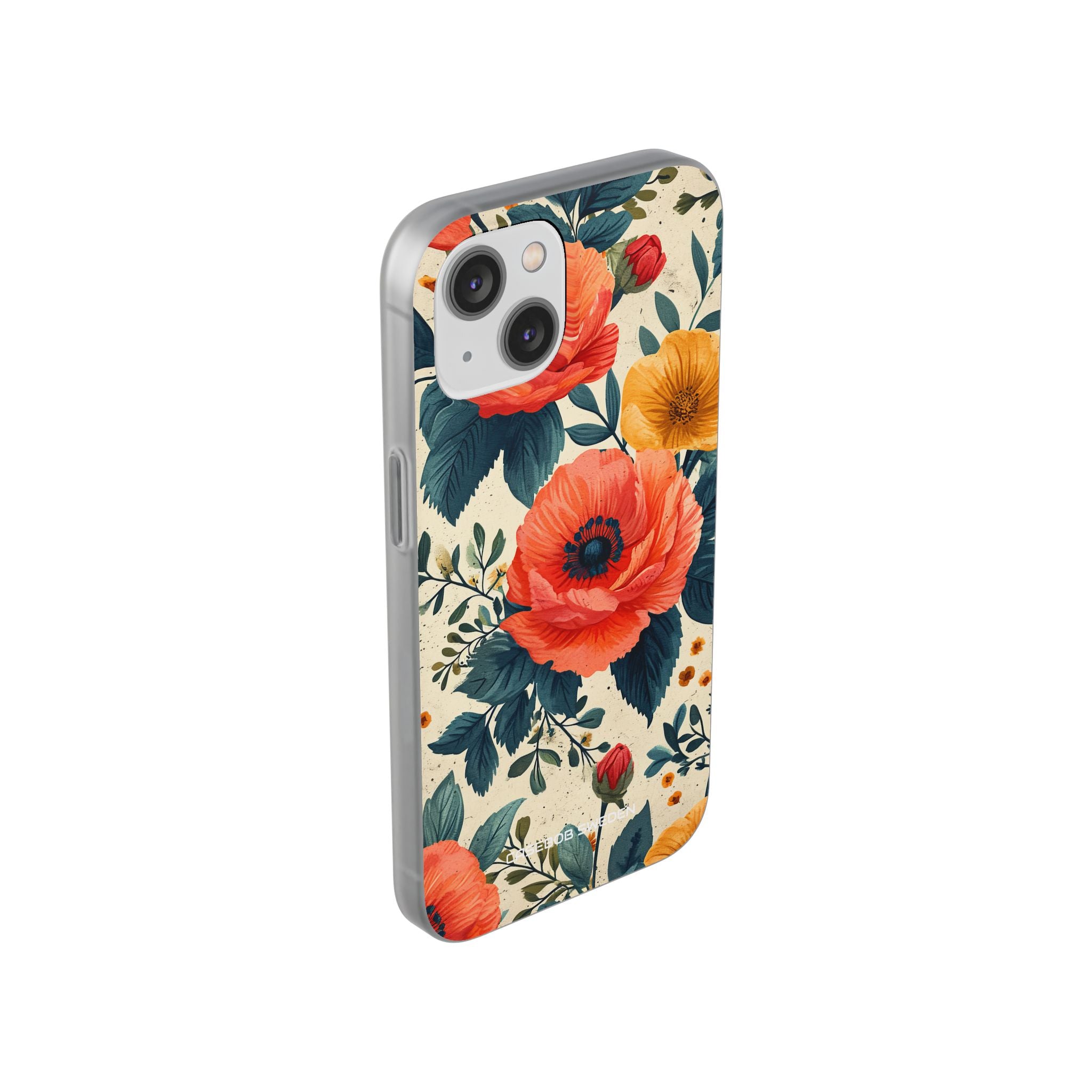 Vibrant Botanical Poppies - Flexi iPhone 14 Phone Case