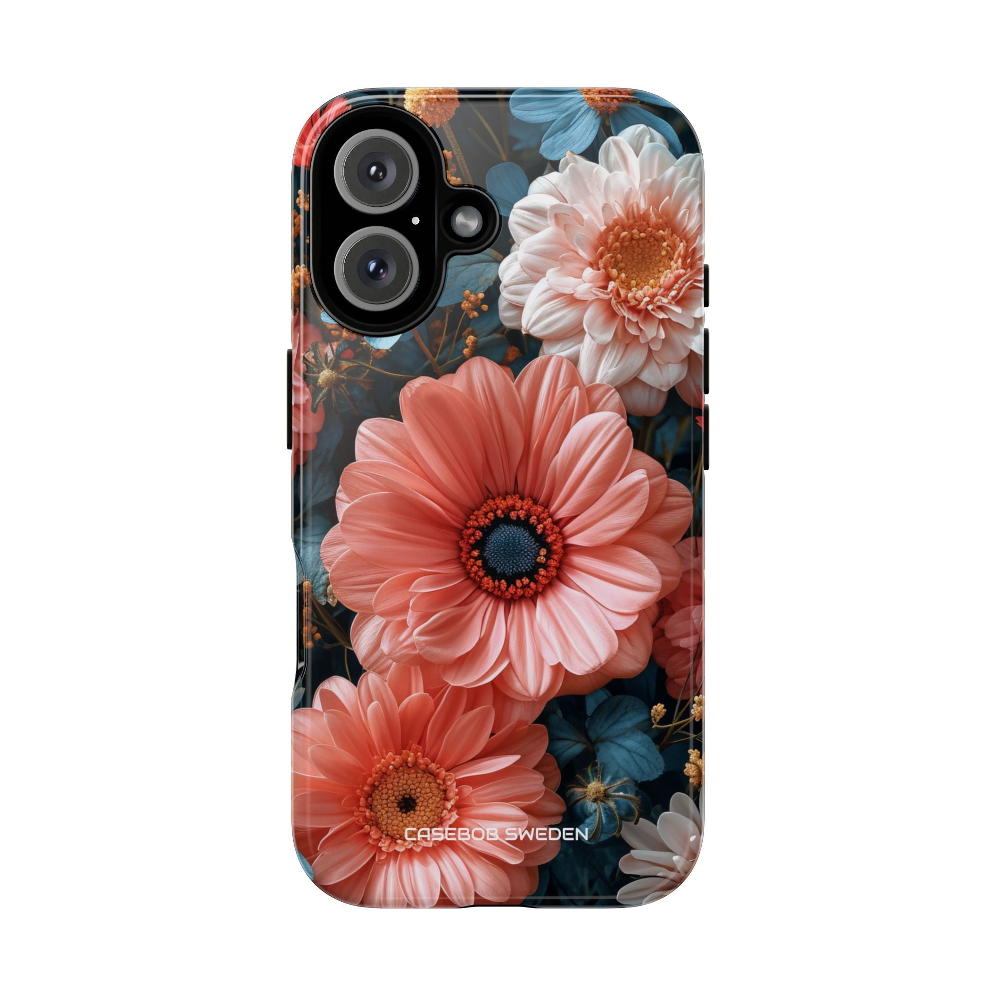 Coral Teal Blooms - Tough iPhone 16 Phone Case