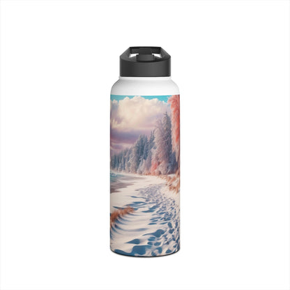 Snowy Footprints - Stainless Steel Water Bottle