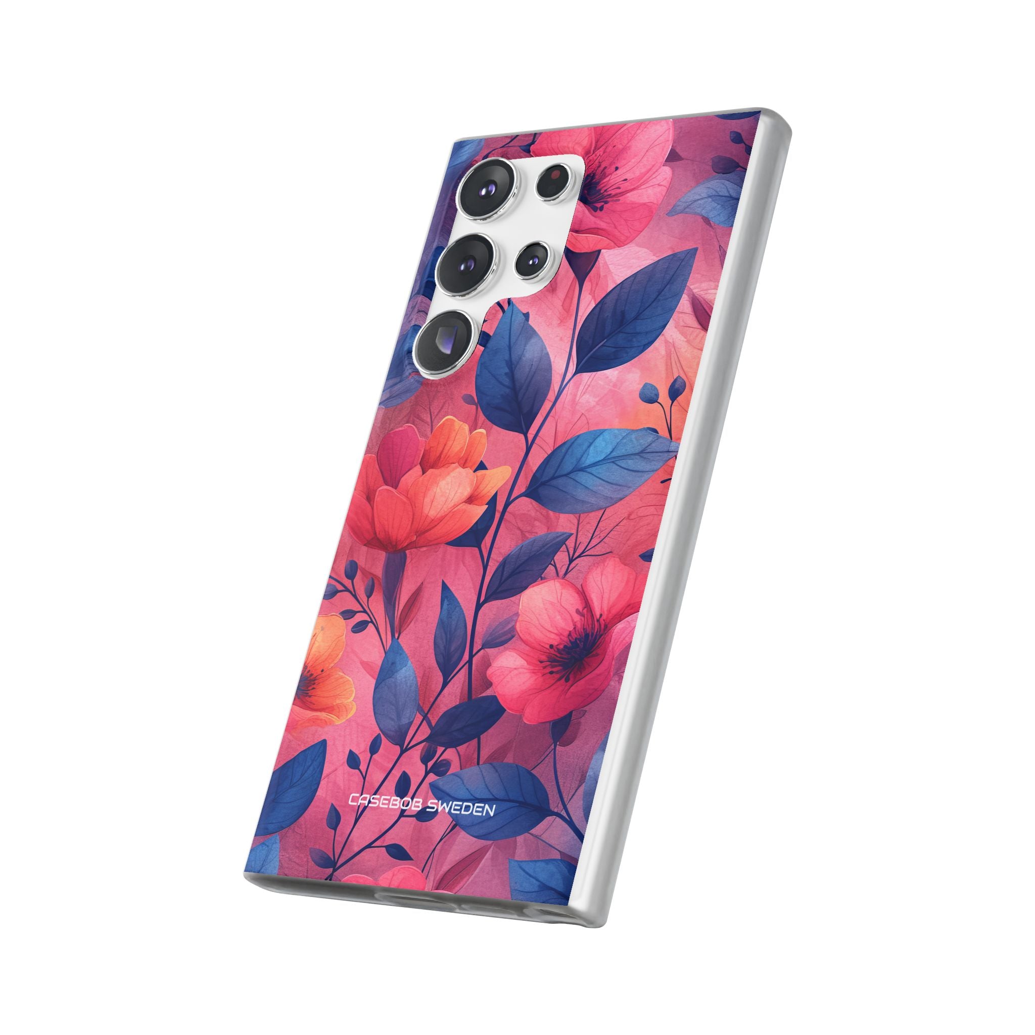 Pink Blue Floral - Flexi Samsung S23 Phone Case