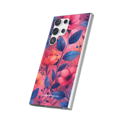 Pink Blue Floral - Flexi Samsung S23 Phone Case