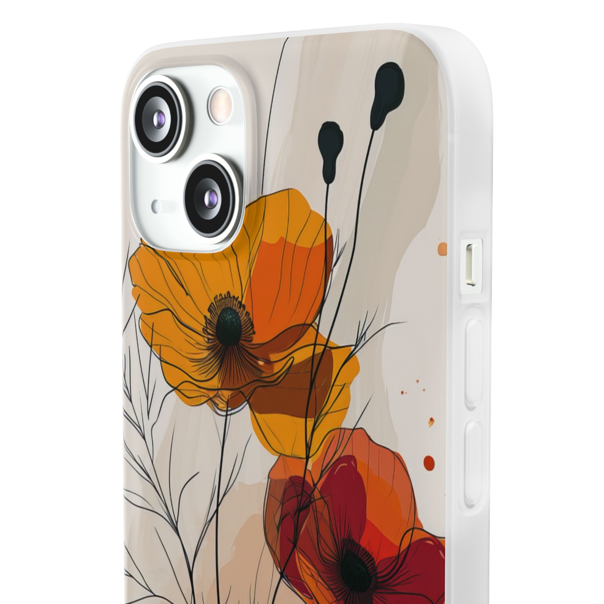 Fiery Floral Abstraction | Flexible Phone Case for iPhone