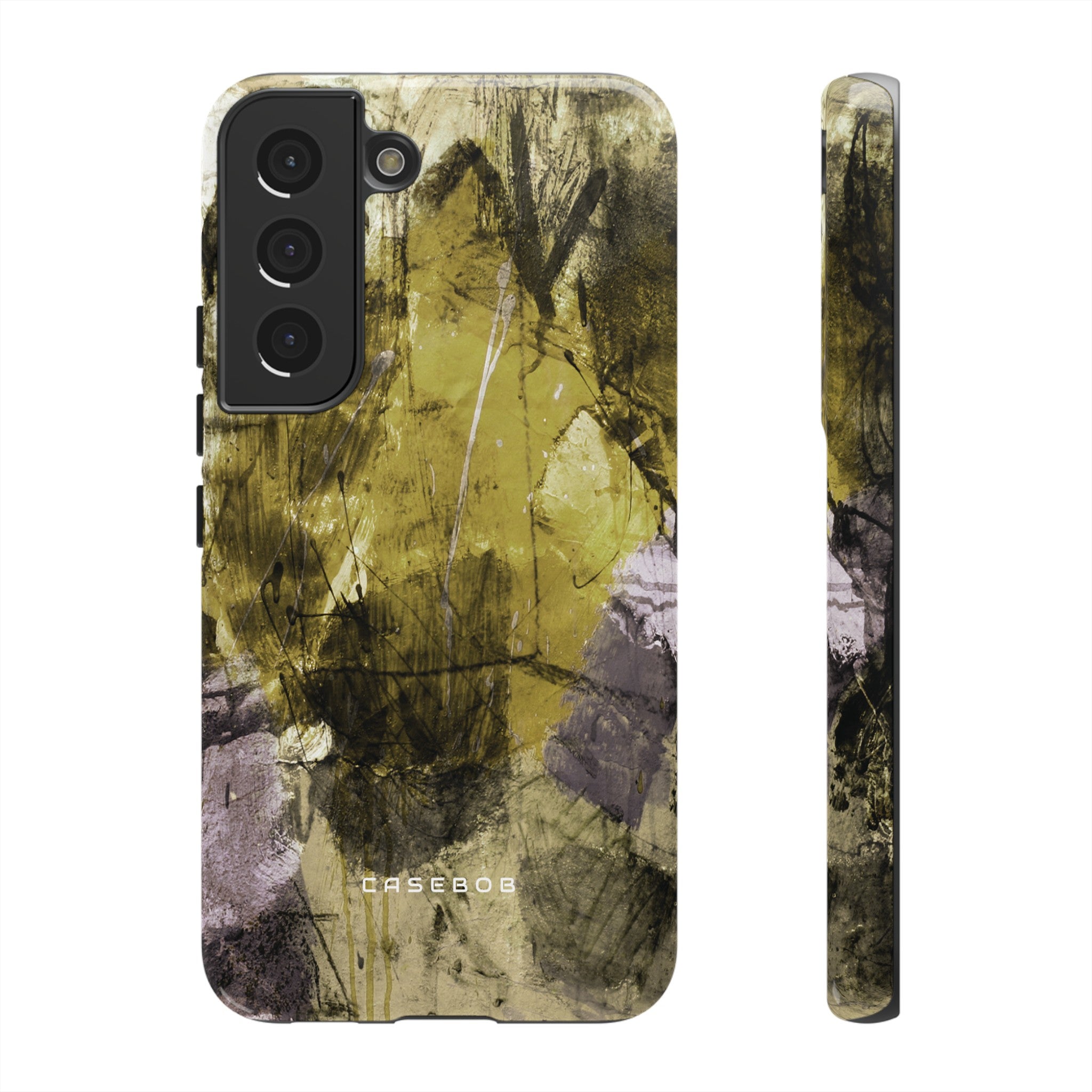 Yellow Grunge Art Phone Case - Protective Phone Case