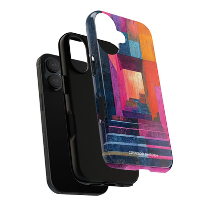 Pink Orange Geometry - Tough iPhone 16 Phone Case