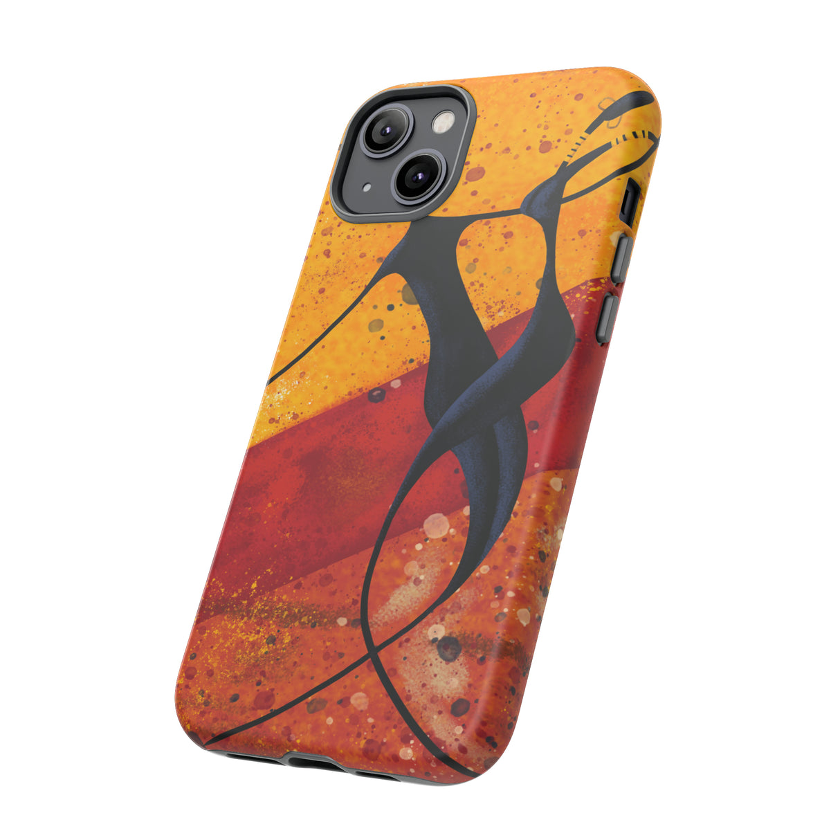 Oil painting - African couple dance - Protective Phone Case