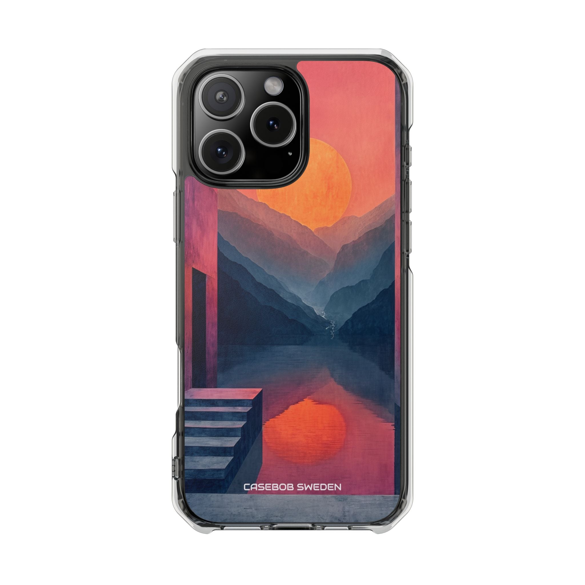 Surreal Sunset Landscape - Clear Impact iPhone 16 Phone Case