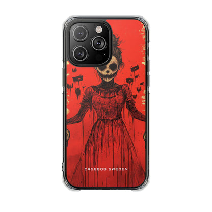 Haunting Scarlet Descent iPhone 14 - Clear Impact Phone Case