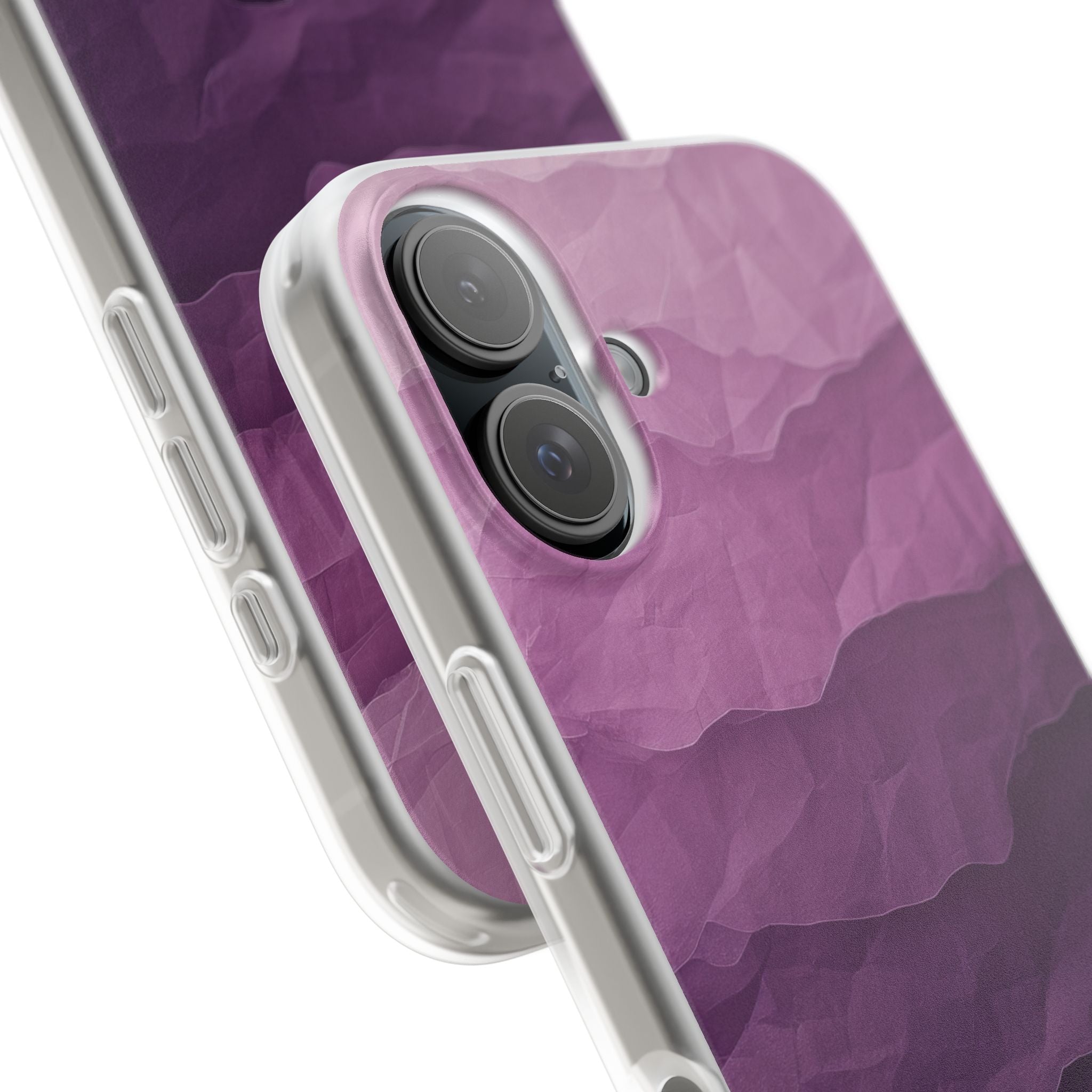 Purple Wave Layers iPhone 16 Case - Soft