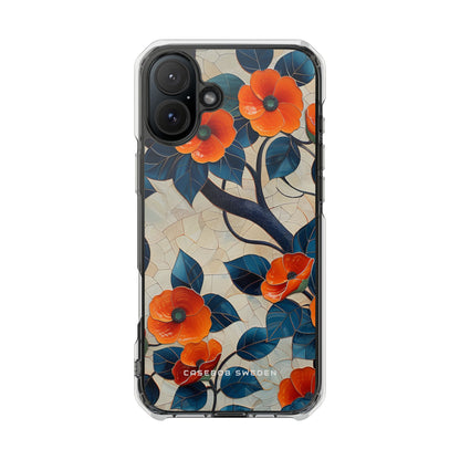 Orange Blossoms Mosaic Harmony iPhone 16 - Clear Impact Phone Case