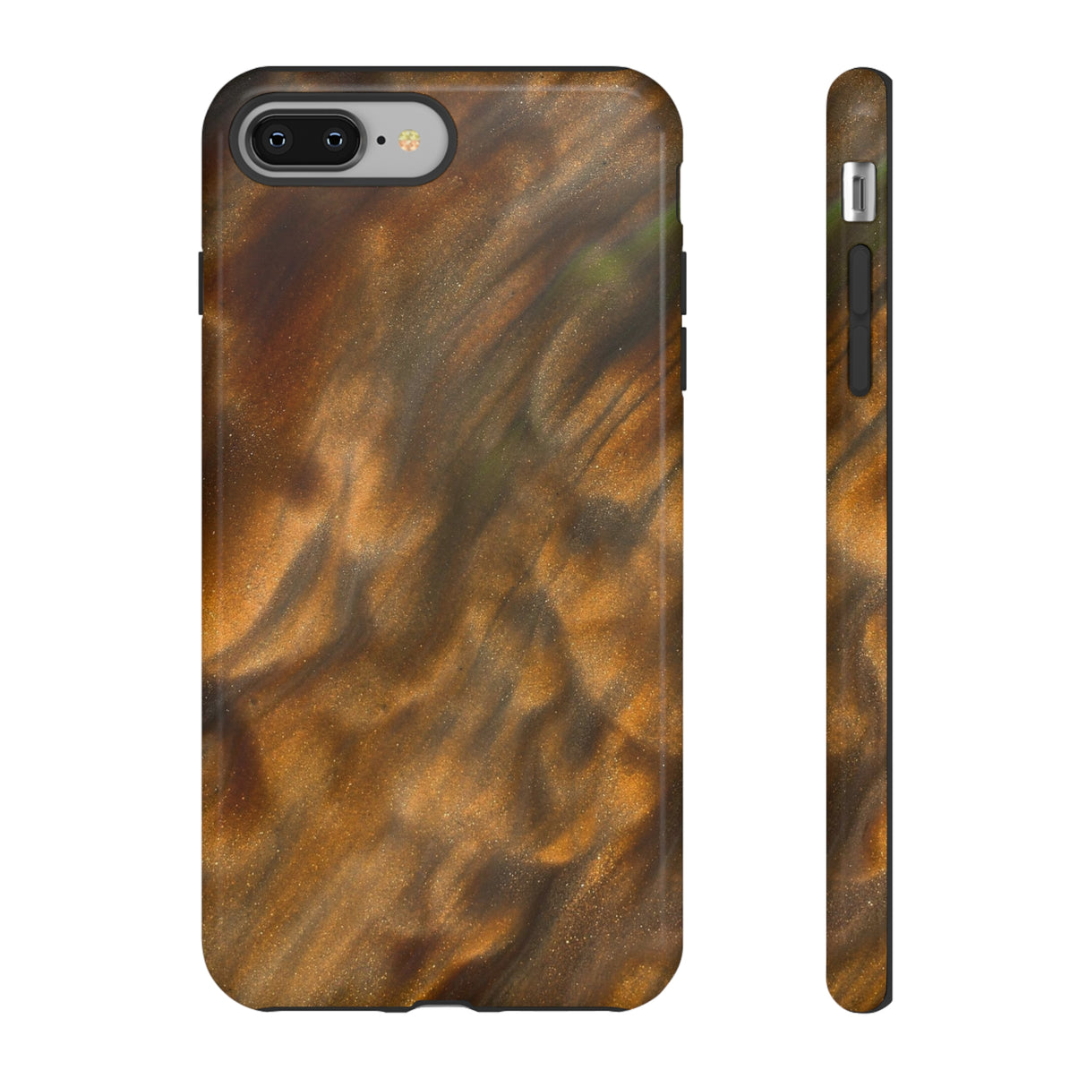 Gold Sand Ink Art iPhone Case (Protective) iPhone 8 Plus Glossy Phone Case