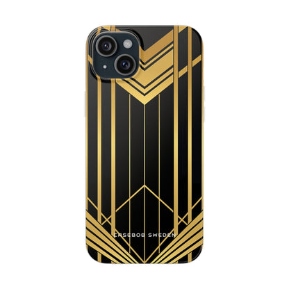 "Golden Art Deco Symmetry in Geometric Elegance" iPhone 15 - Flexi Phone Case