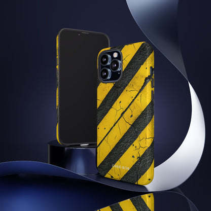 Yellow Stripe Distress iPhone 13 Pro Max Case - Tough