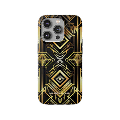 Golden Geometric Opulence iPhone 14 - Flexi Phone Case