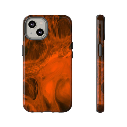 Red Flame Ink Art iPhone Case (Protective) iPhone 14 Glossy Phone Case