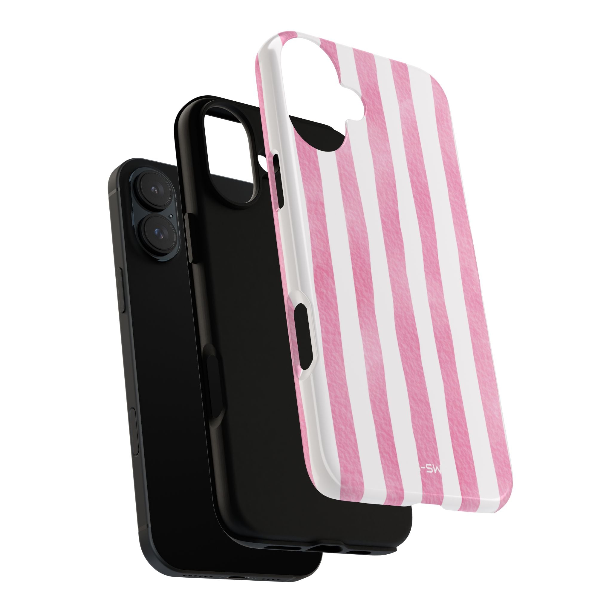 Pink Watercolor Stripes - iPhone Case