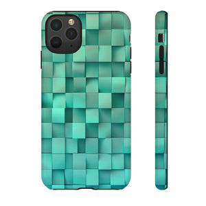 Teal Tranquility: Square Gradient - Protective Phone Case