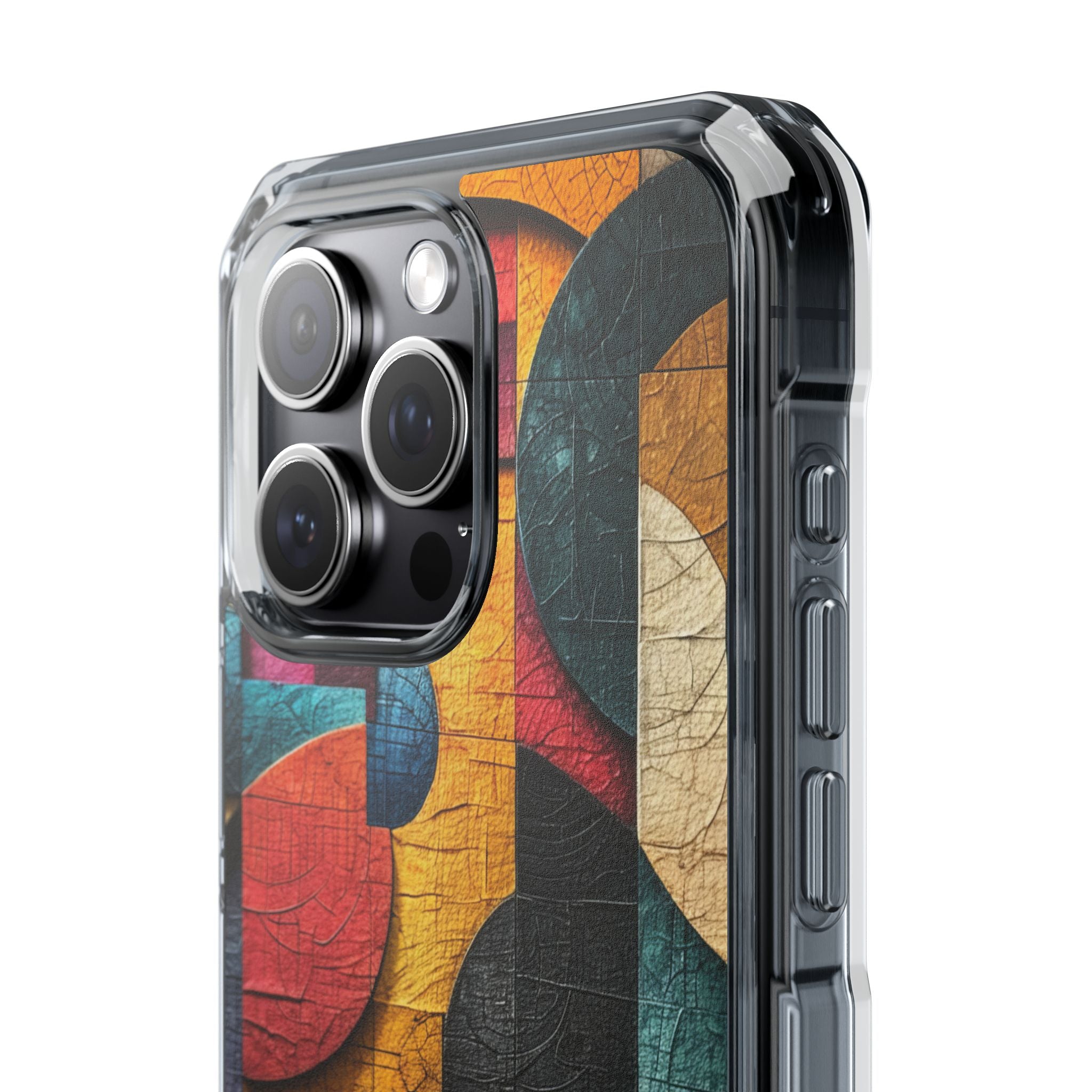 Vibrant Geometric Art - Clear Impact iPhone 15 Phone Case