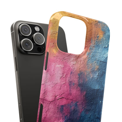 Blue Pink Abstract - Slim iPhone 16 Phone Case