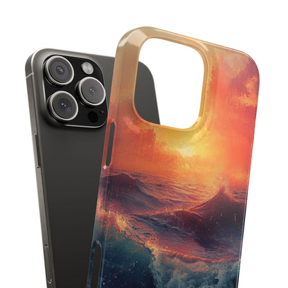 Ocean Sunset Waves - Slim iPhone 16 Phone Case