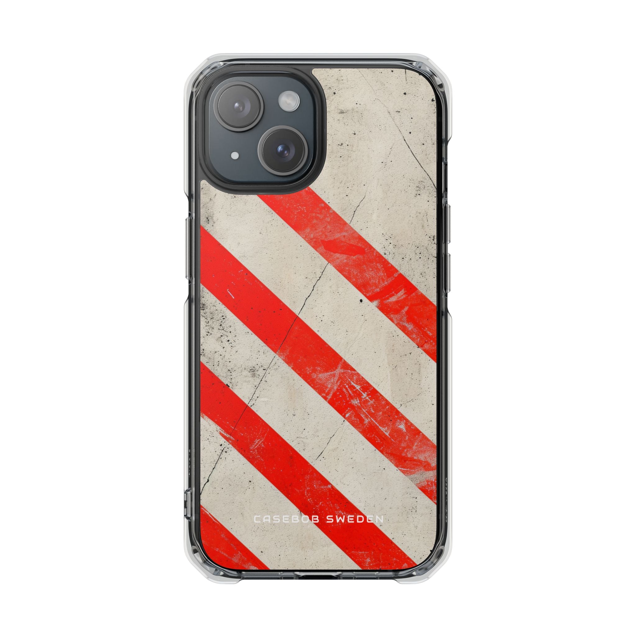 Striker Crimson Stripes iPhone 15 - Transparente, stoßfeste Handyhülle