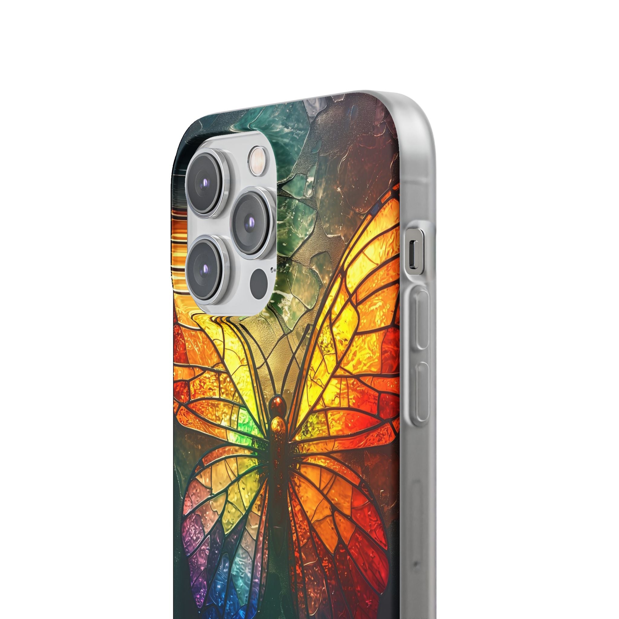 Stained Glass Butterfly iPhone 14 Pro Max Case - Soft