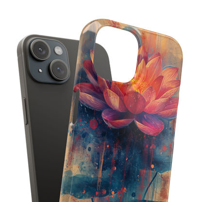 Lotus Blossom Art - Slim iPhone 15 Phone Case