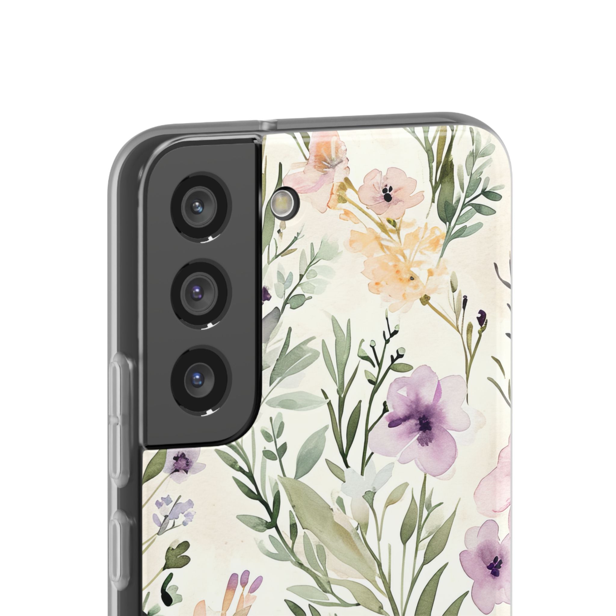 Soft Green Lavender Floral Pattern - Flexi Samsung S22 Phone Case