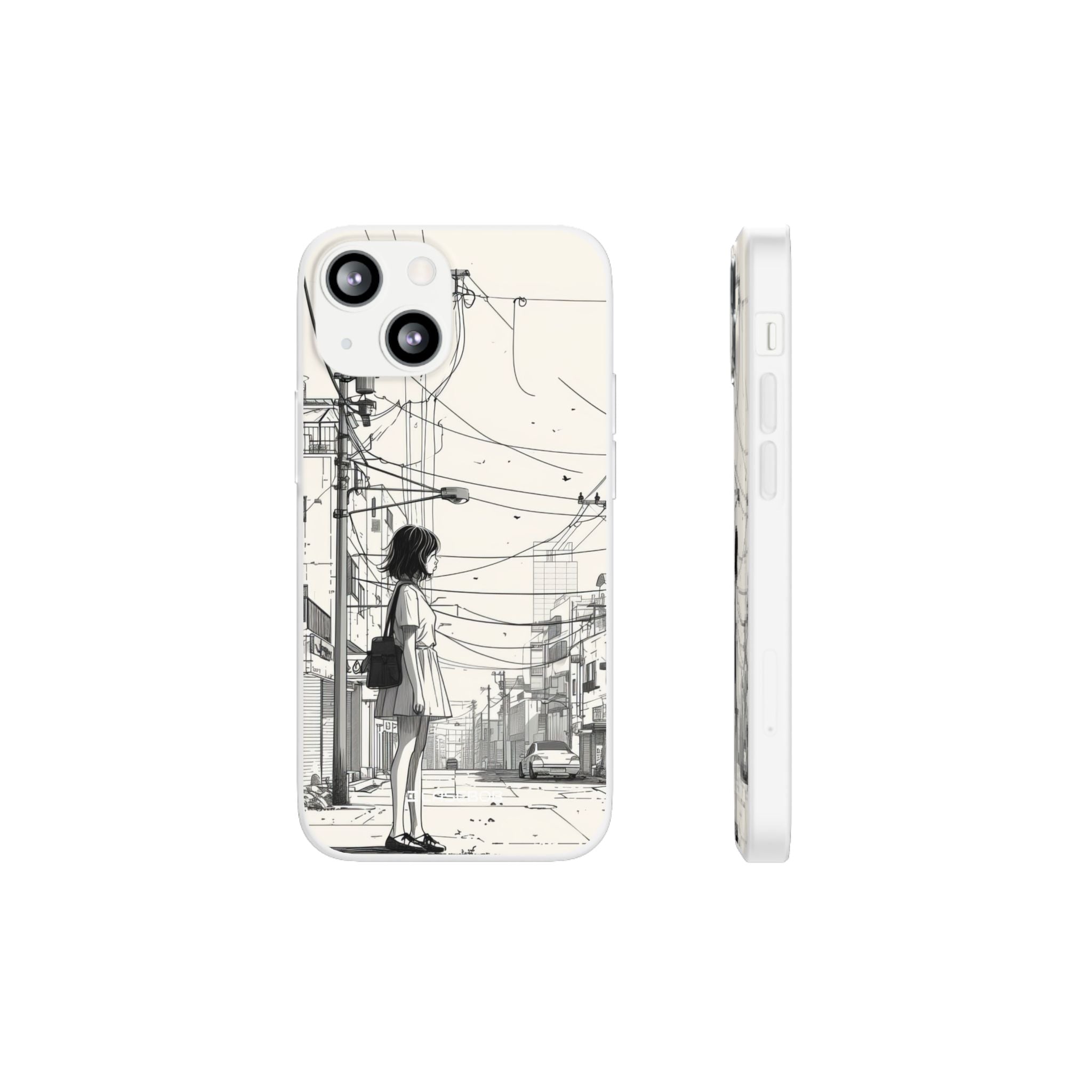 Urban Solitude Sketch | Flexible Phone Case for iPhone