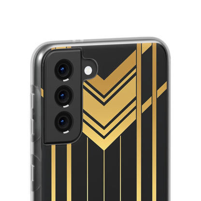 "Golden Art Deco Symmetry in Geometric Elegance" Samsung S21 - Flexi Phone Case