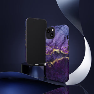 Purple Blue Marble - Protective Phone Case