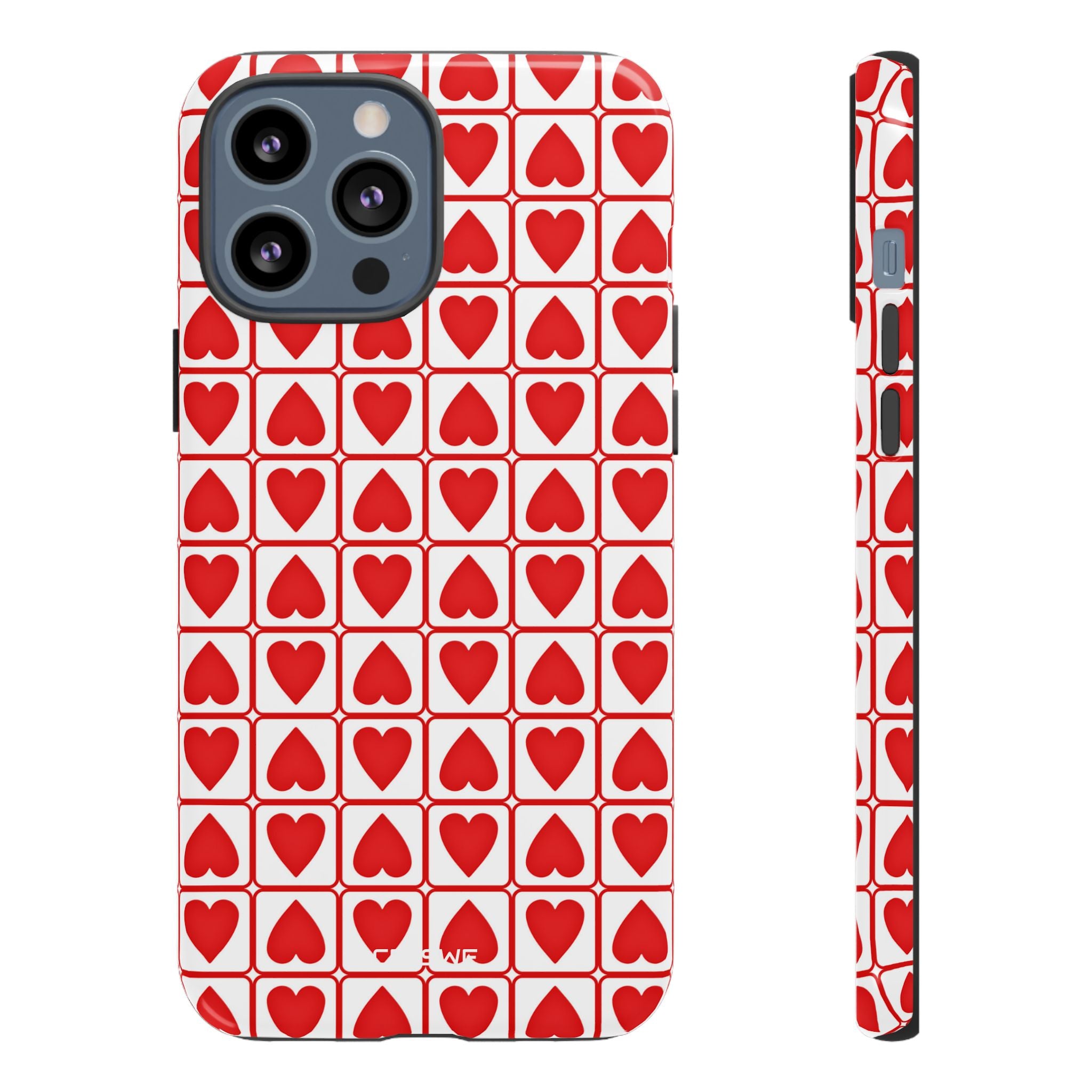 Hearts In Squares - iPhone Case