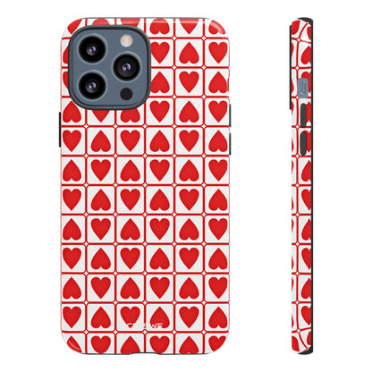 Hearts In Squares - iPhone Case