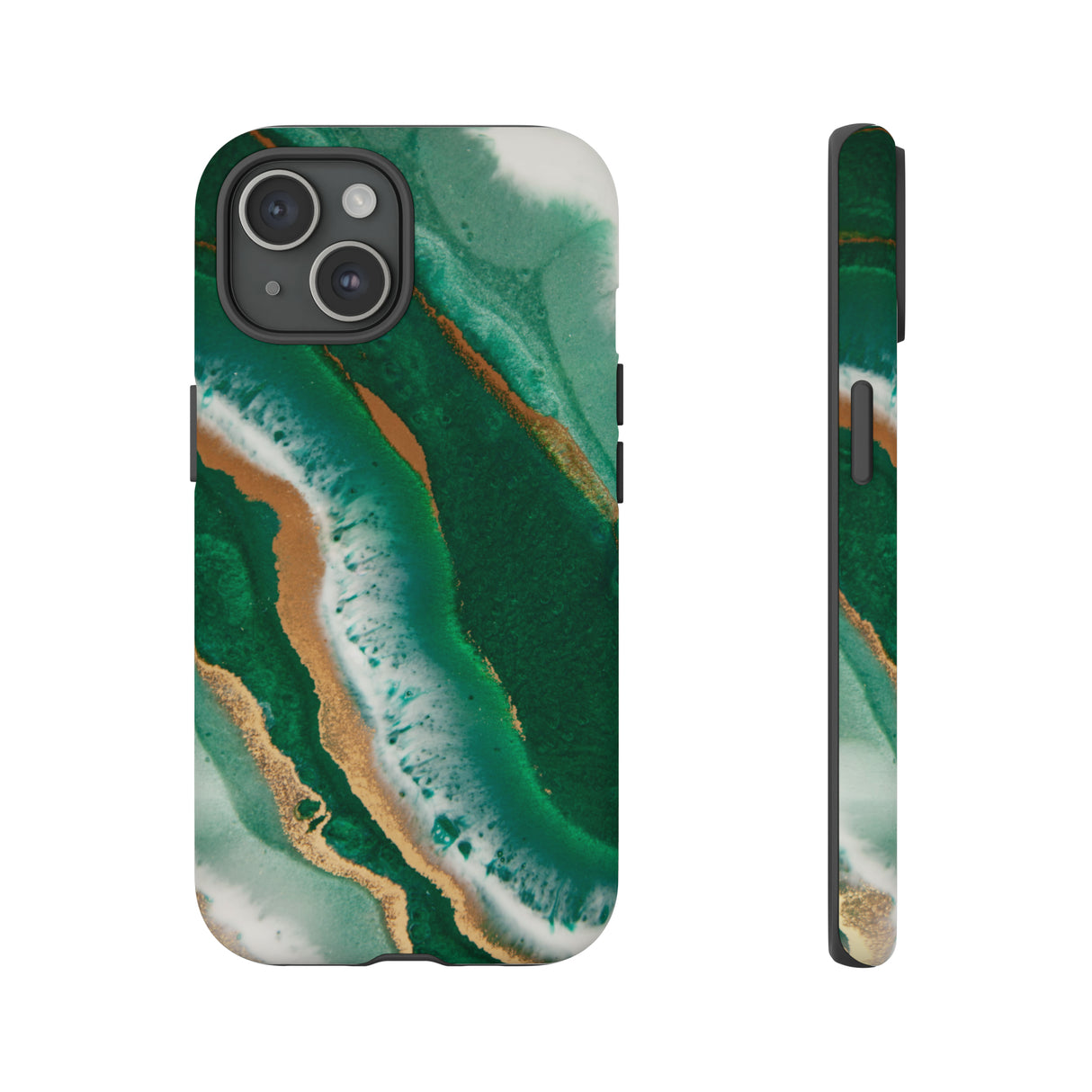 Green & Gold Epoxy - Protective Phone Case