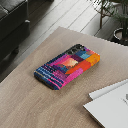 Pink Orange Geometry - Tough Samsung S22 Phone Case