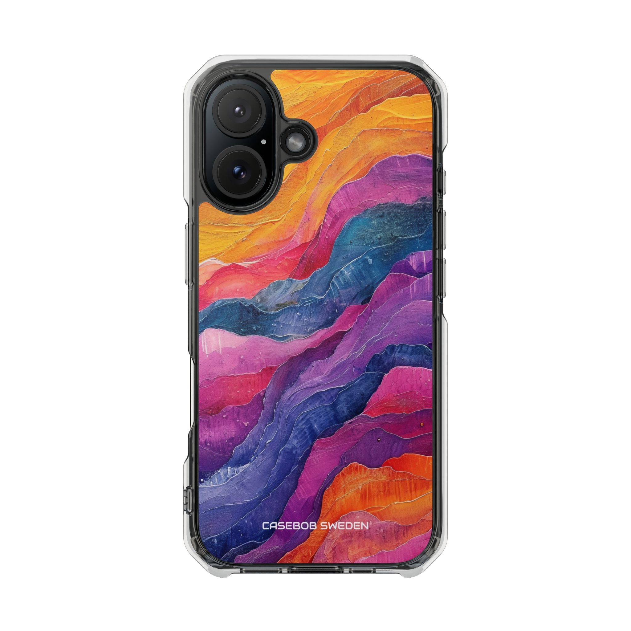 Vibrant Abstract Waves - Clear Impact iPhone 16 Phone Case