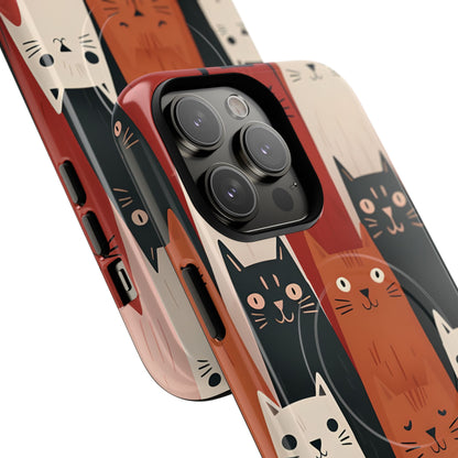 Elongated Cats Black iPhone 14 Pro Max Case - Tough+