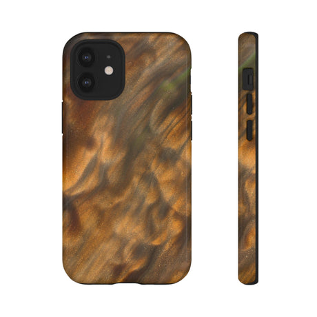 Gold Sand Ink Art iPhone Case (Protective) iPhone 12 Mini Glossy Phone Case