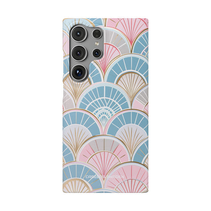 Art Deco Pastel Fan Pattern - Slim Samsung S24 Phone Case