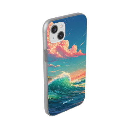 Turquoise Curl iPhone 14 Plus Case - Soft