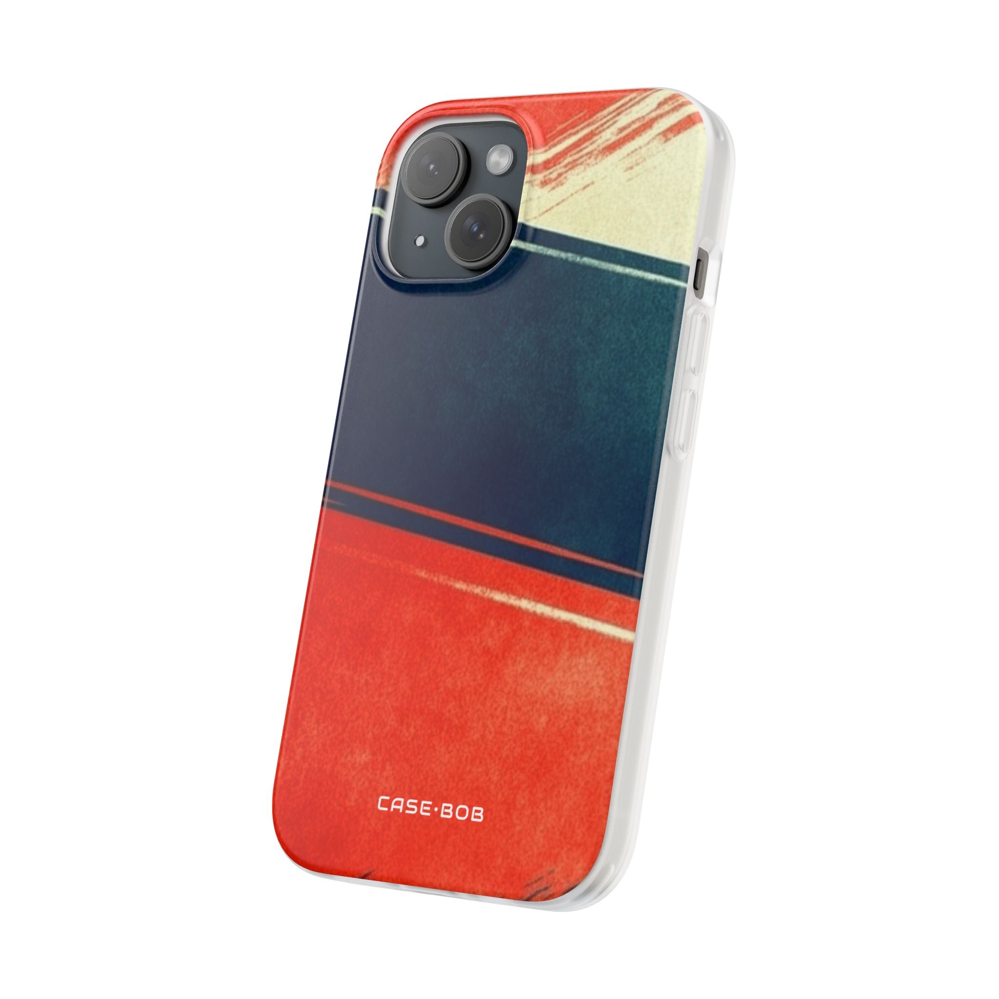 Blue Diagonal Motion iPhone 15 Case - Soft