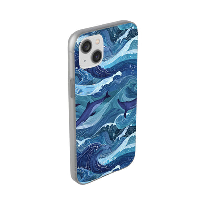 Dolphin Waves iPhone 14 Plus Case - Soft
