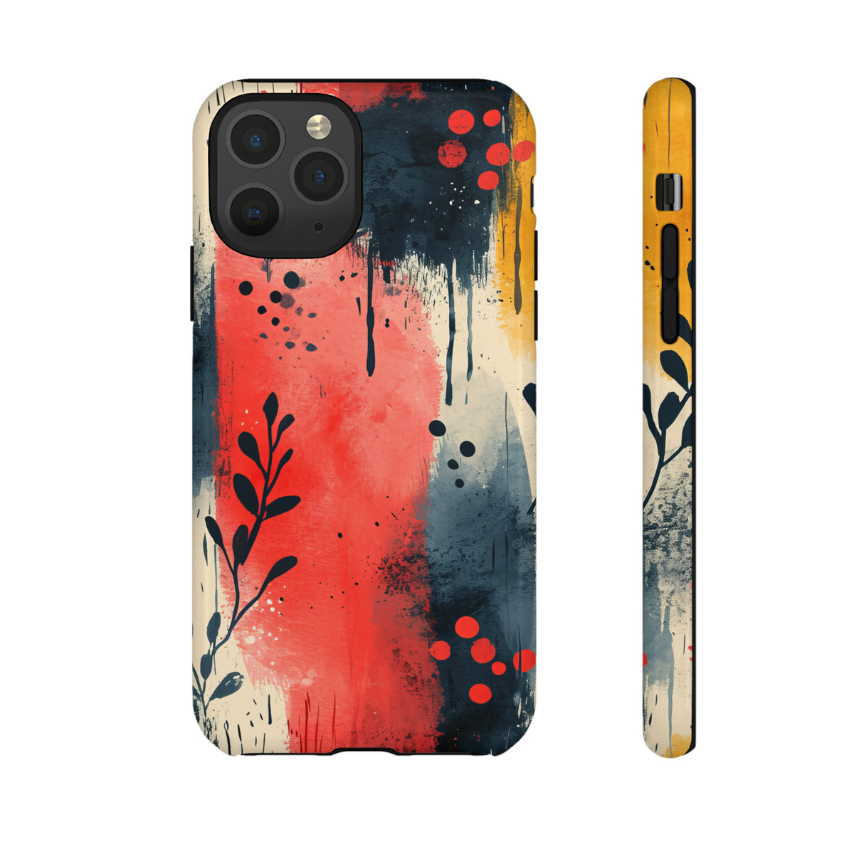 Scandinavian Leafy Brushstrokes - Protective Phone Case