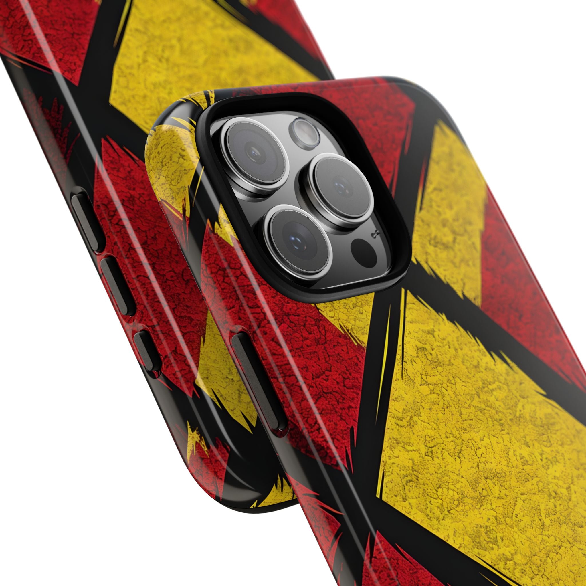 Cracked Diamond Grid iPhone 16 Case - Tough