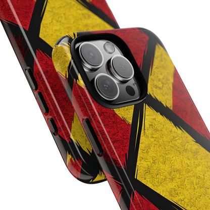 Cracked Diamond Grid iPhone 16 Case - Tough