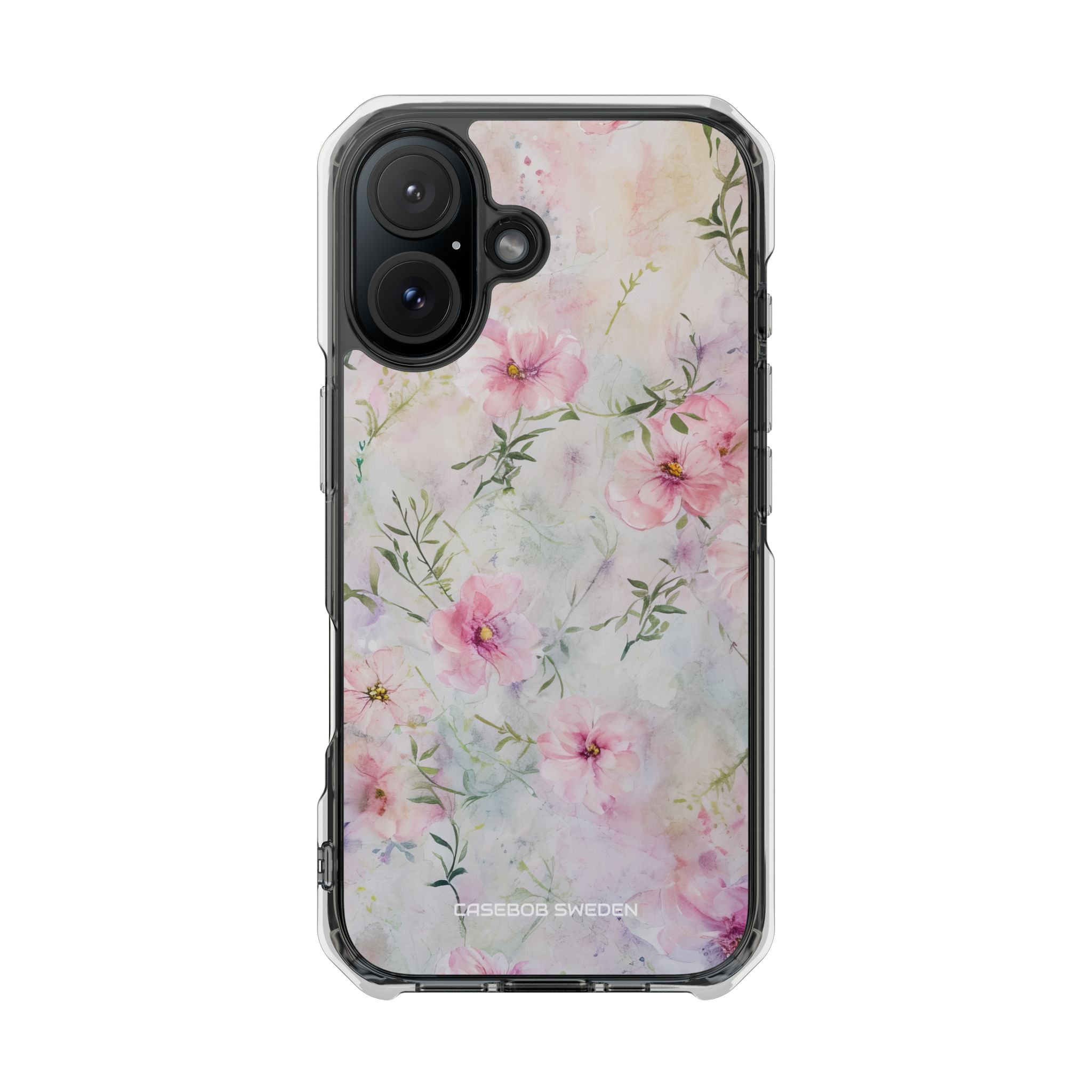 Pink Floral Watercolor Decor - Clear Impact iPhone 16 Phone Case