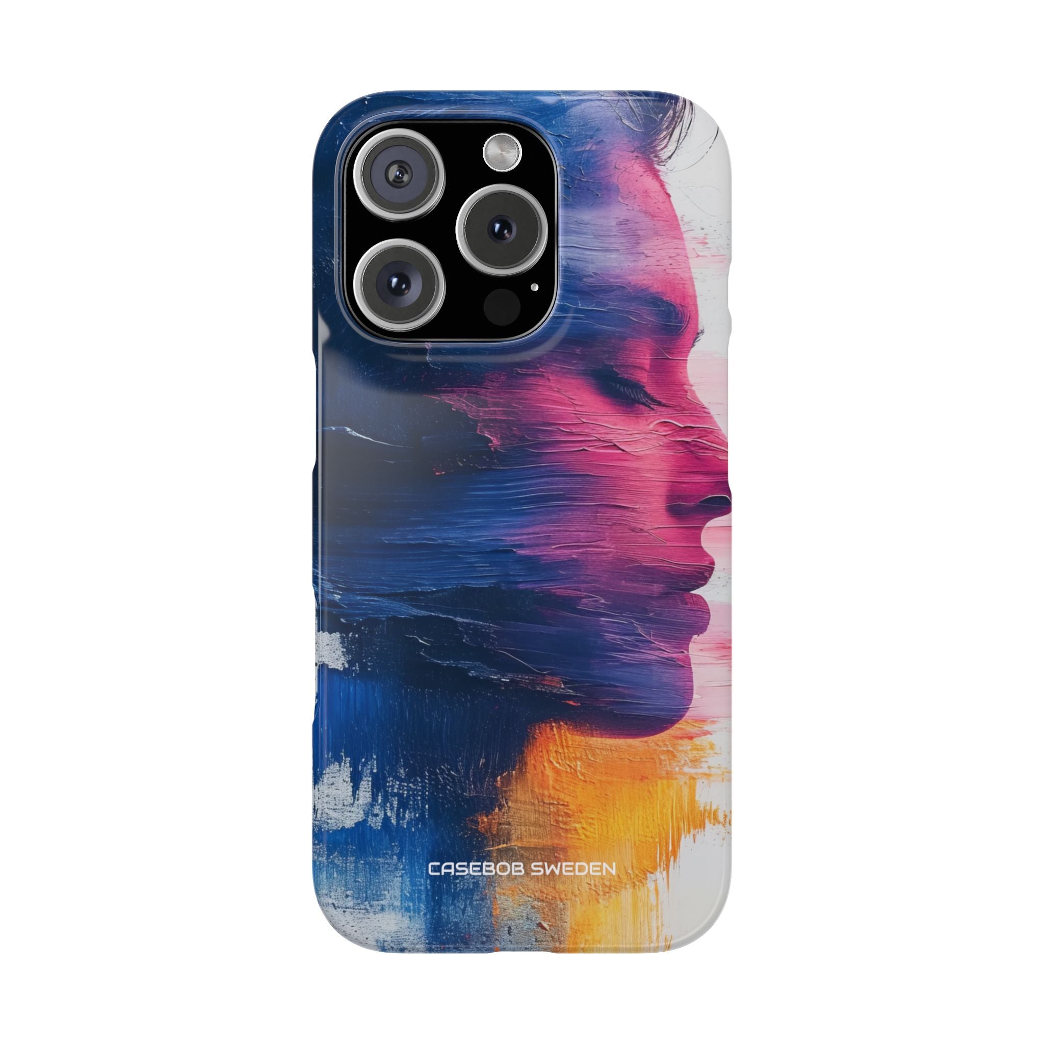 Blue Magenta Portrait - Slim iPhone 16 Phone Case